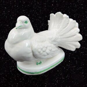 Vintage Italian Art Pottery White Bird Figurine Sculpture Marked Italy Meiselman